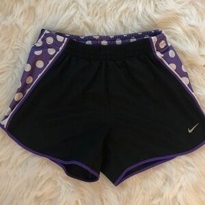Nike black/purple polka dot running short sz sm
